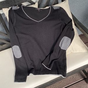 Alex Marie Sweater Black with Silver Long Sleeve Lightweight, Size M